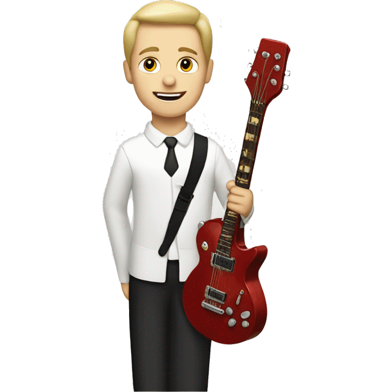 white church choirboy with electric guitar in hand emoji