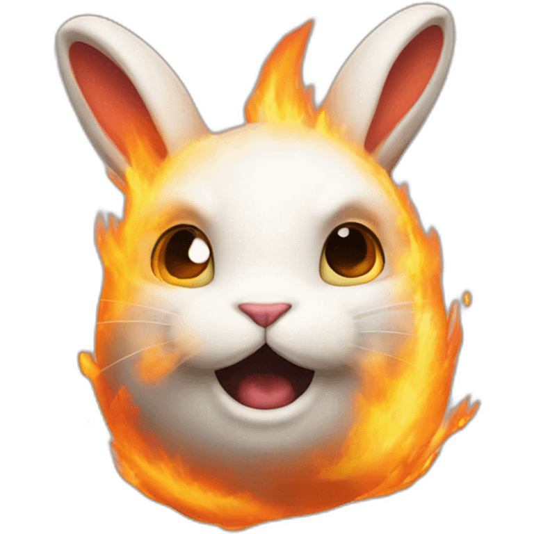 a fiery bunny emoji