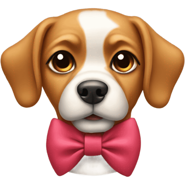 Dog wearing bow emoji