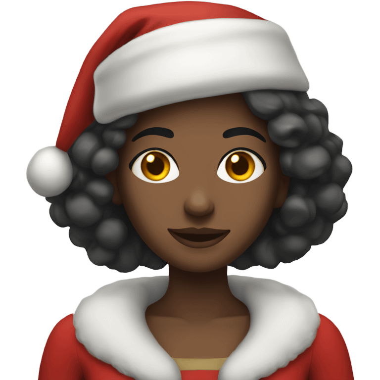 White woman dark hair as santa claus emoji