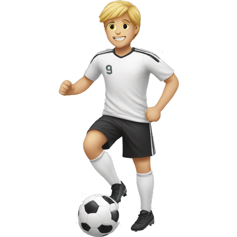 white kid playing soccer  emoji