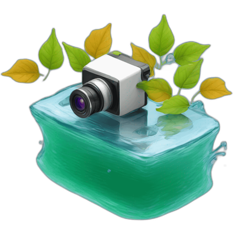 ptz-camera-recording-and-leaf-floating-on-water emoji