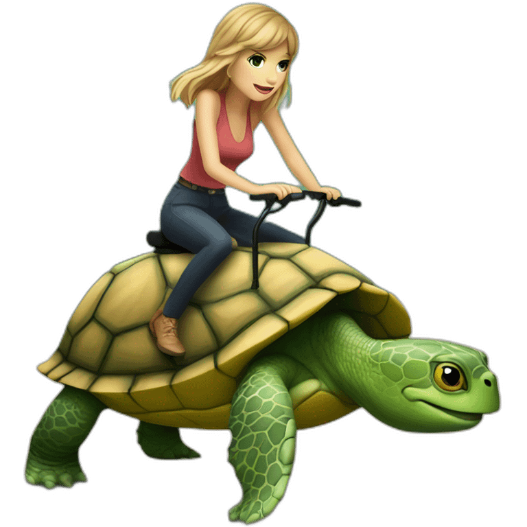 desmond burrows riding a turtle with taylor swift emoji