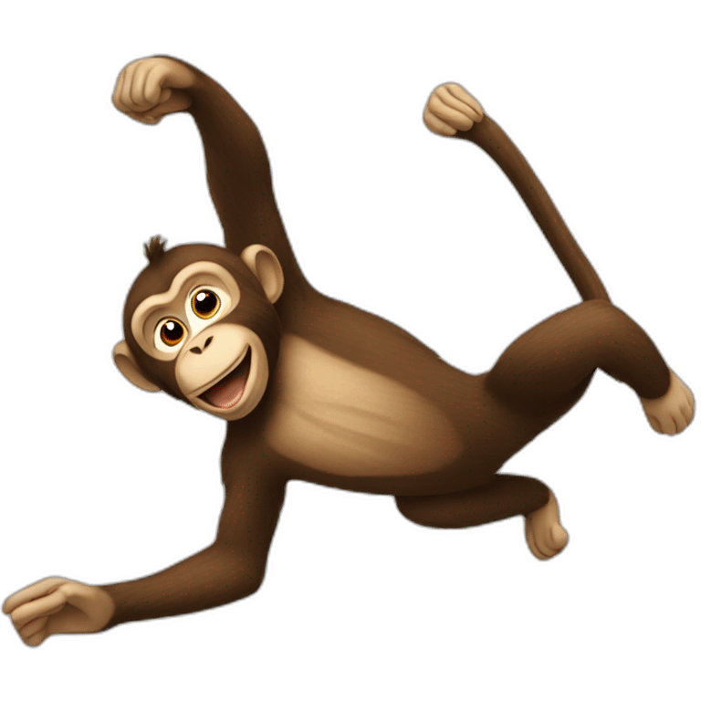 a monkey doing a backflip emoji