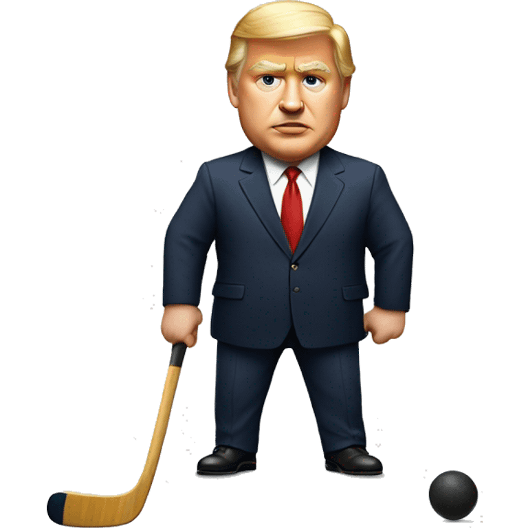 Fat president playing field hockey emoji