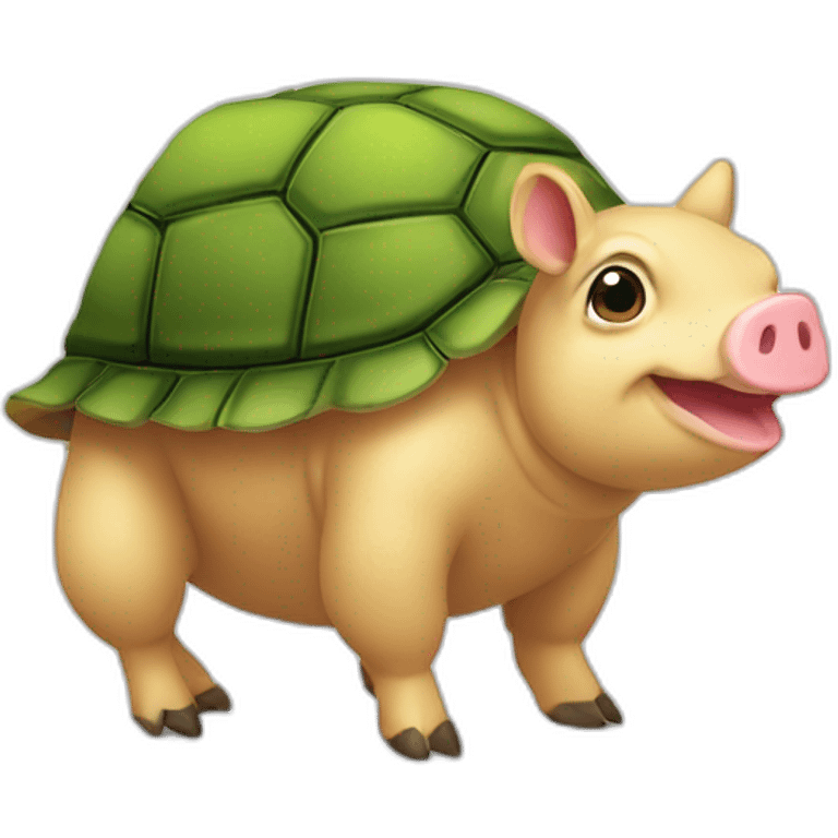 Tortue sur un cochon emoji