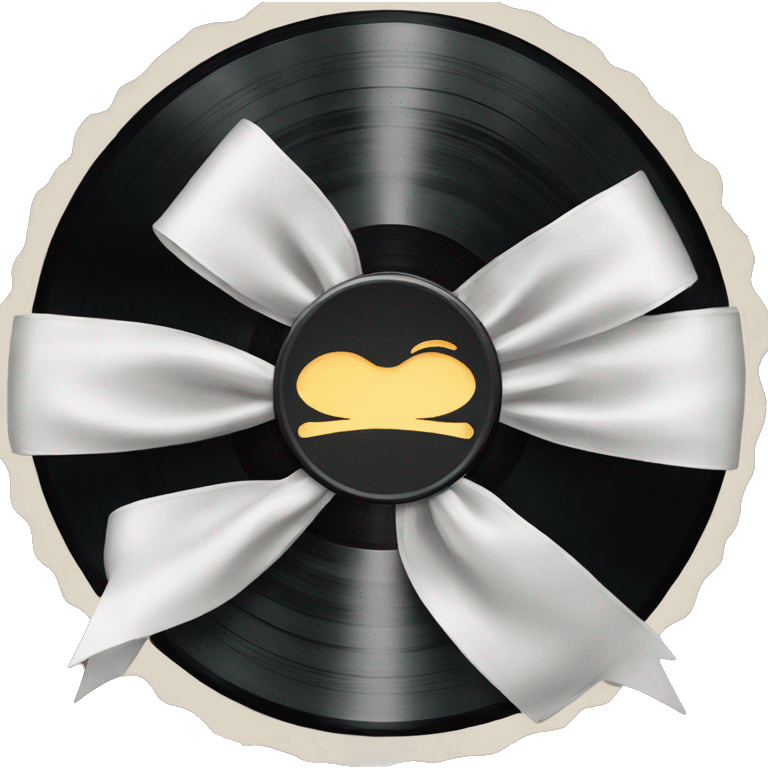  vinyl record with white bow emoji