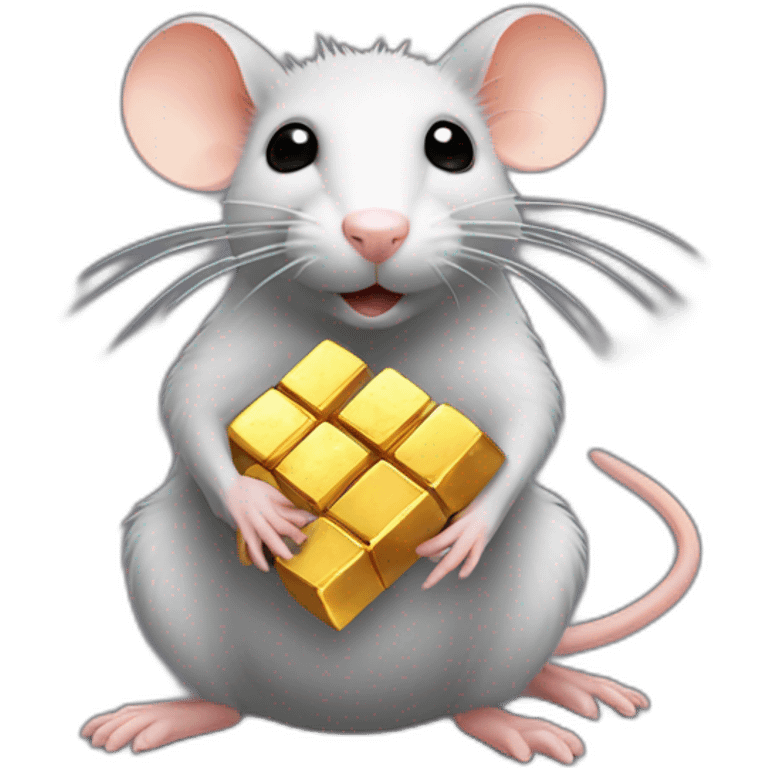 Rat with gold lingots emoji