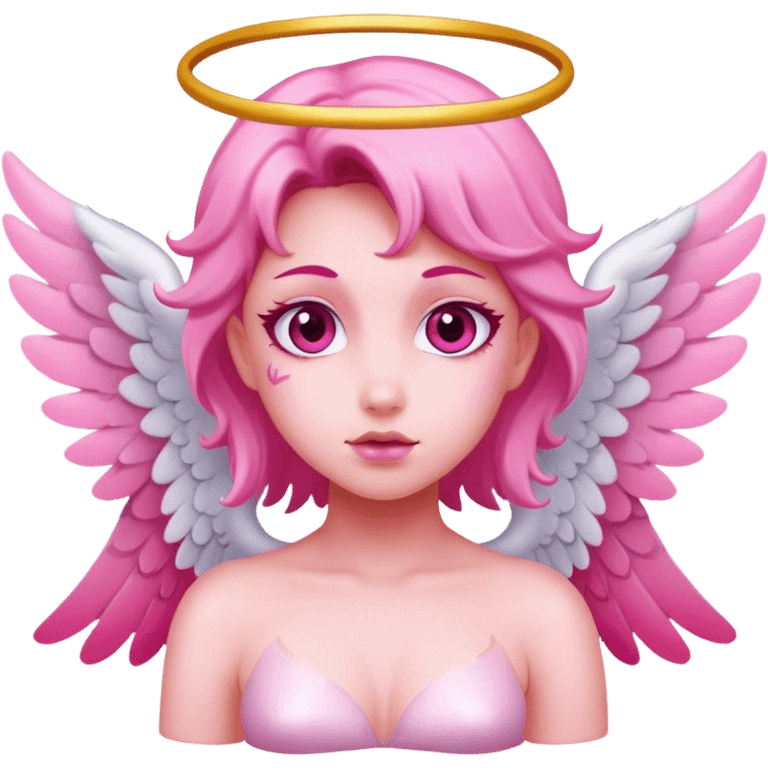 angel with pink wing emoji