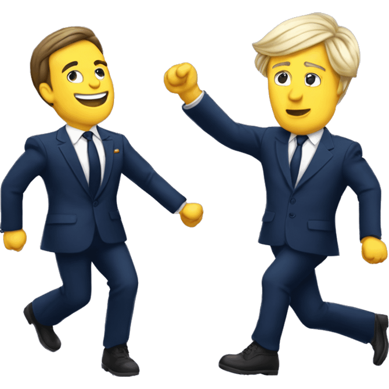 Macron qui danse avec Marine le pen emoji