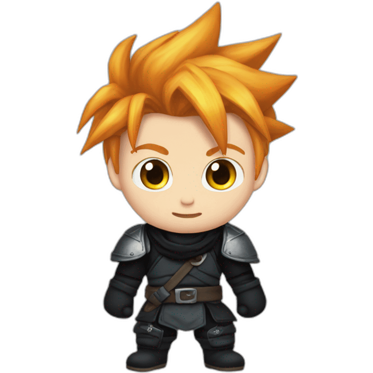 Ginger cloud strife with ninja clothes black emoji