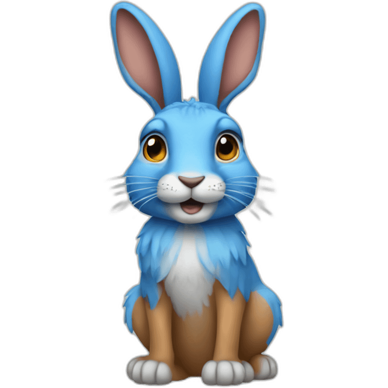 A hare with blue hair emoji