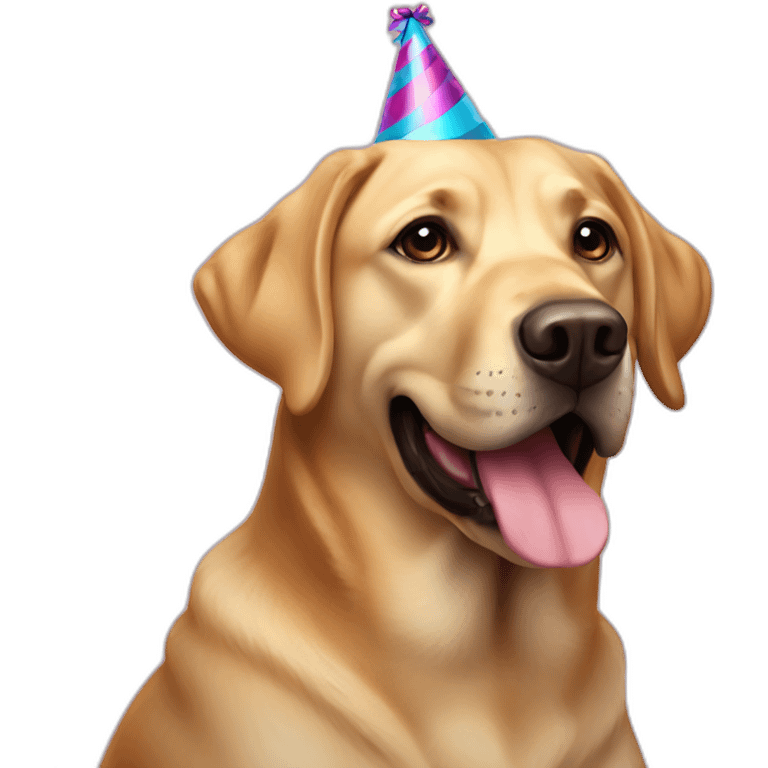 labrador with party hat emoji