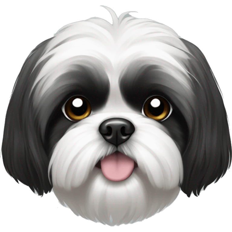 black and white shih tzu emoji