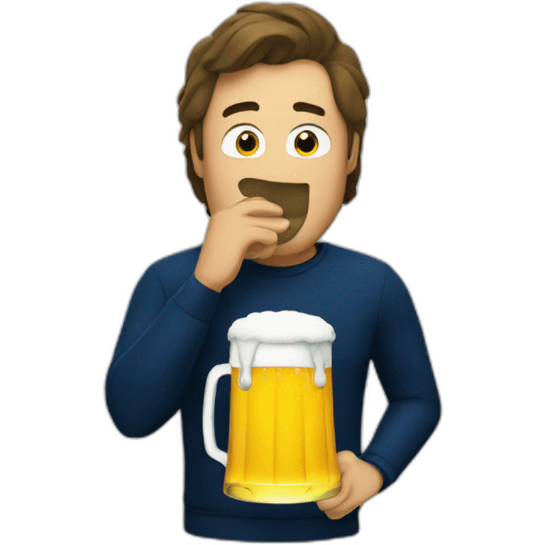 Michigan football fan drinking beer emoji