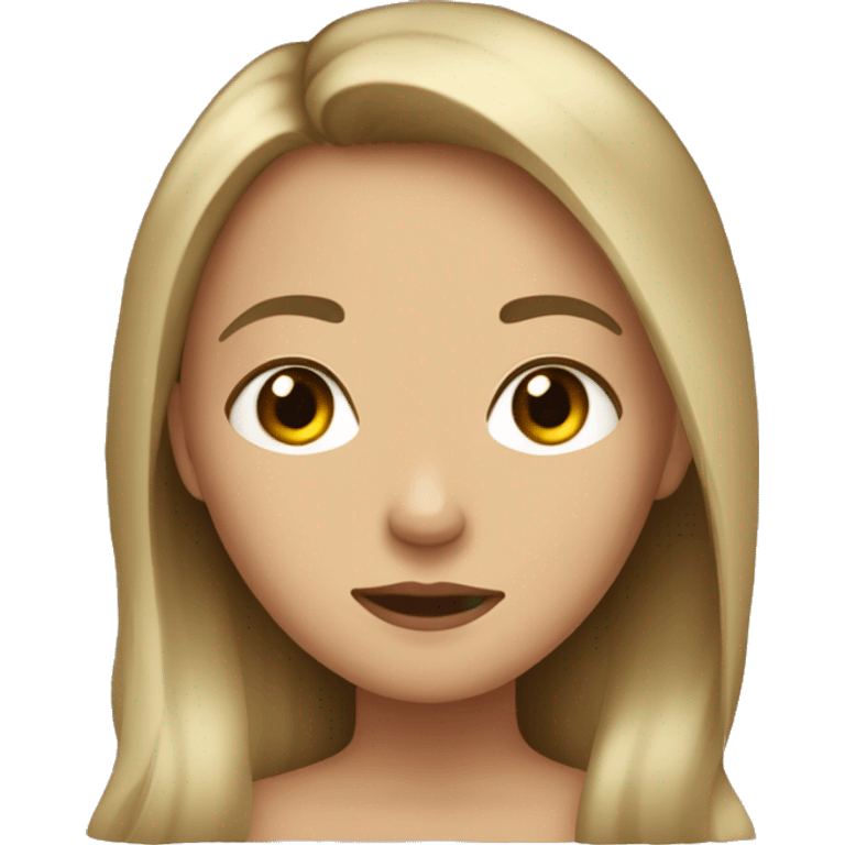 Girl with dark blonde hair and haz eyes emoji