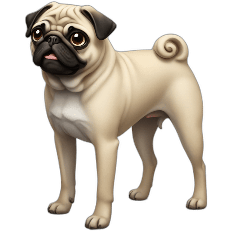 Three legged pug emoji