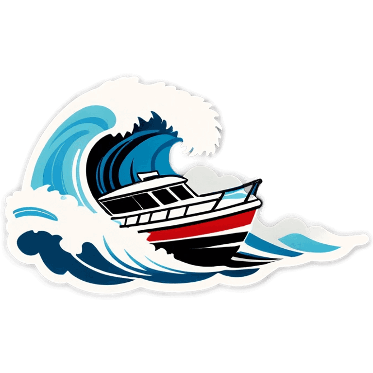 recreational boat in waves emoji