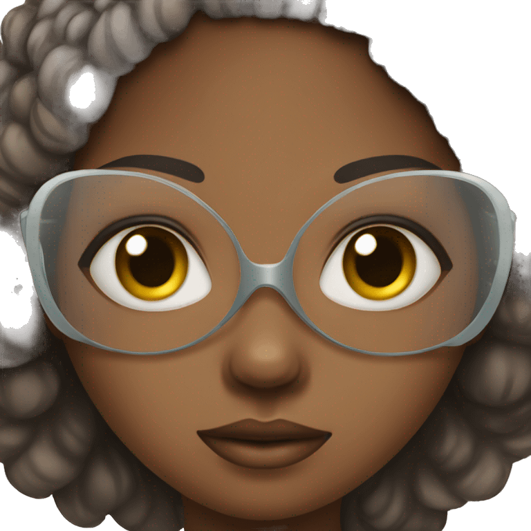 african american girl with under eye mask emoji