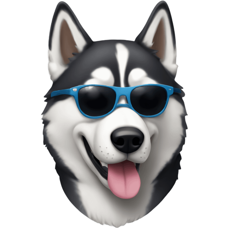 a husky wearing sunglasses emoji