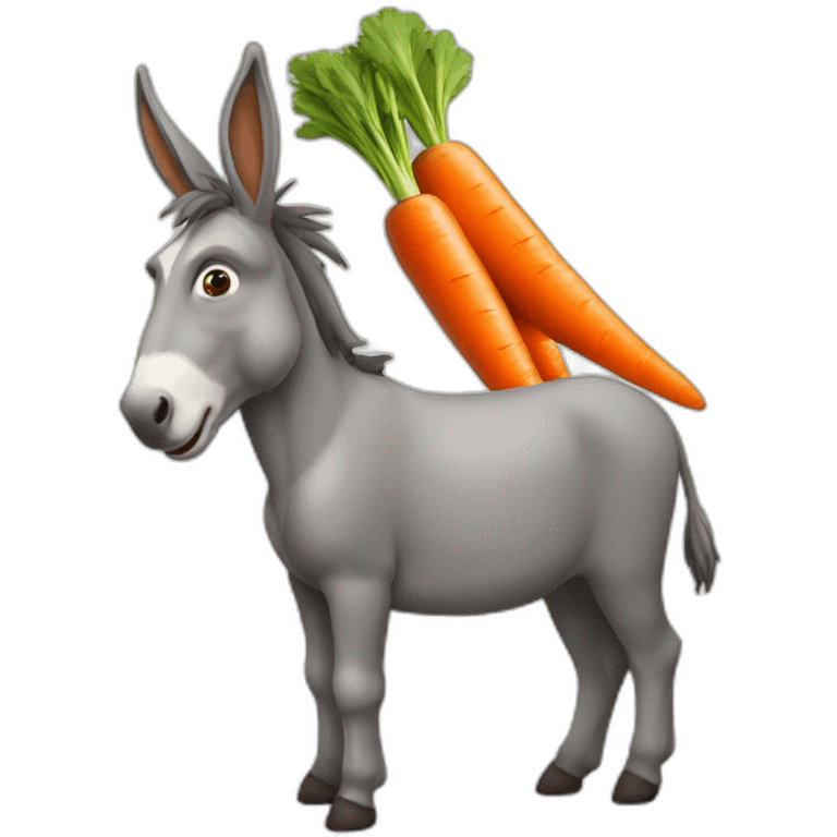 donkey with carrots in his ass and mouth emoji