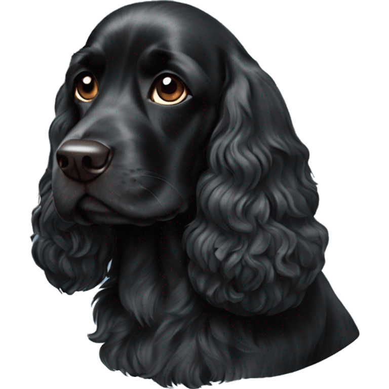 Black working cocker spaniel emoji