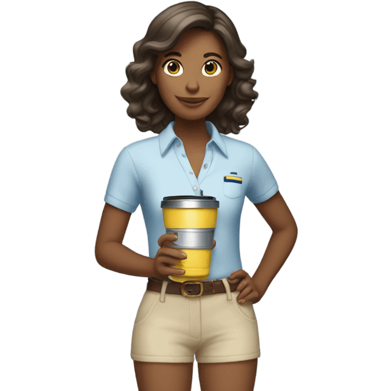 a preppy girl with a stanley emoji