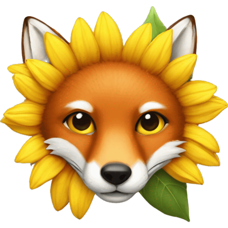 fox and sunflower emoji