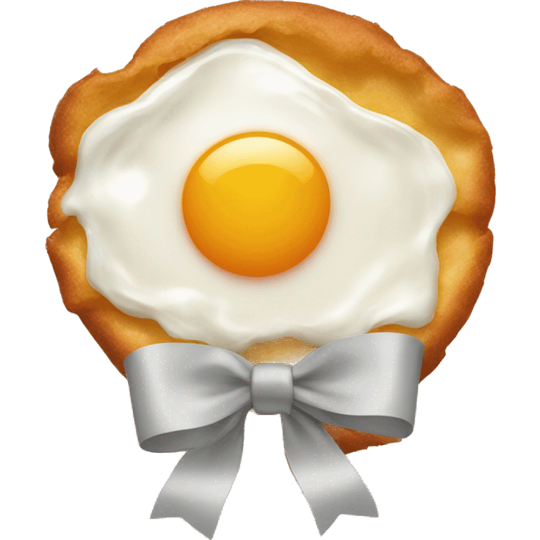 fried egg with ribbon emoji