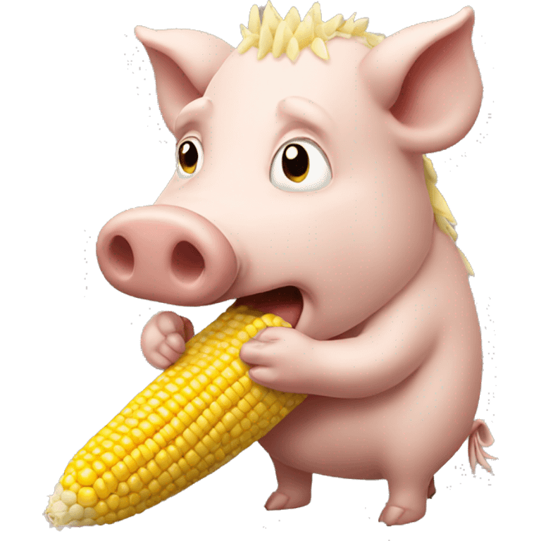 Hog eating corn emoji