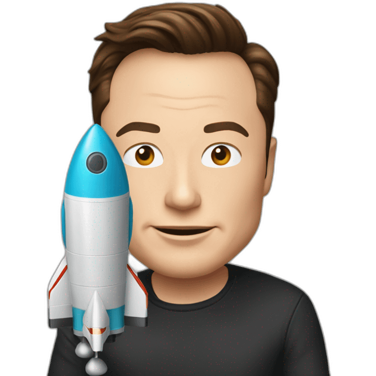 elon musk playing with rocket toy emoji