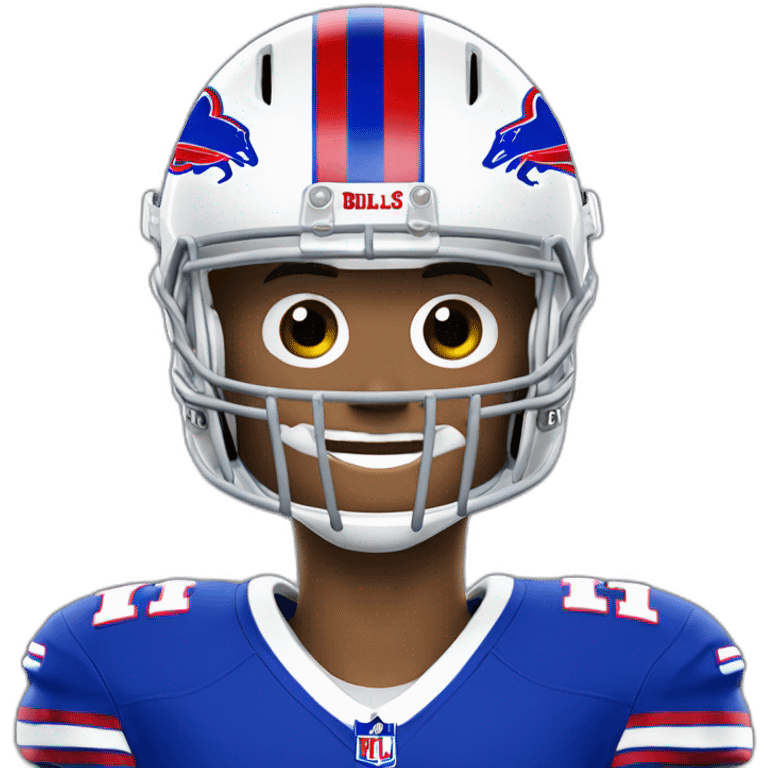 josh allen in a bills jersey and helmet emoji