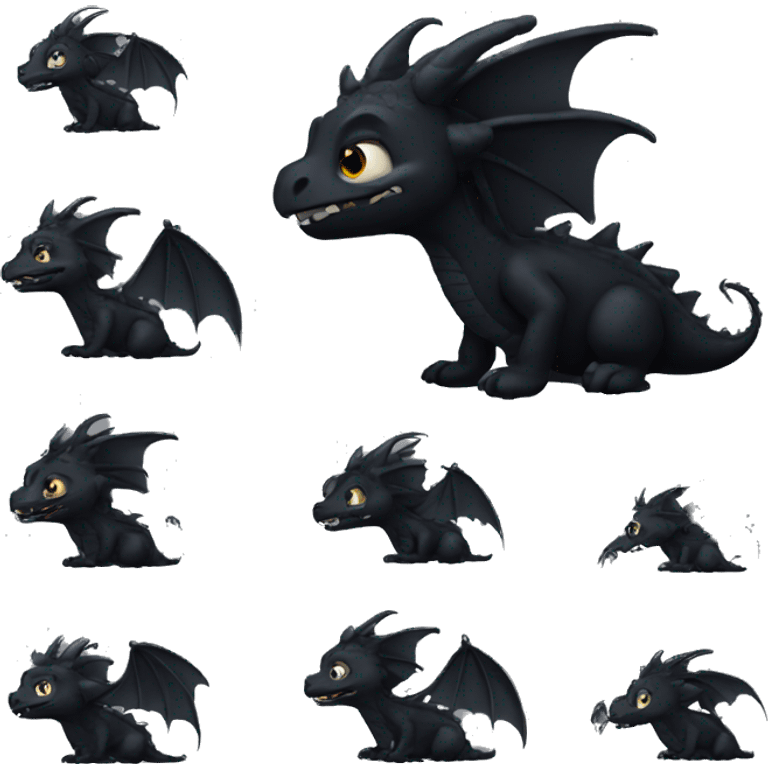 sad black dragon emoji