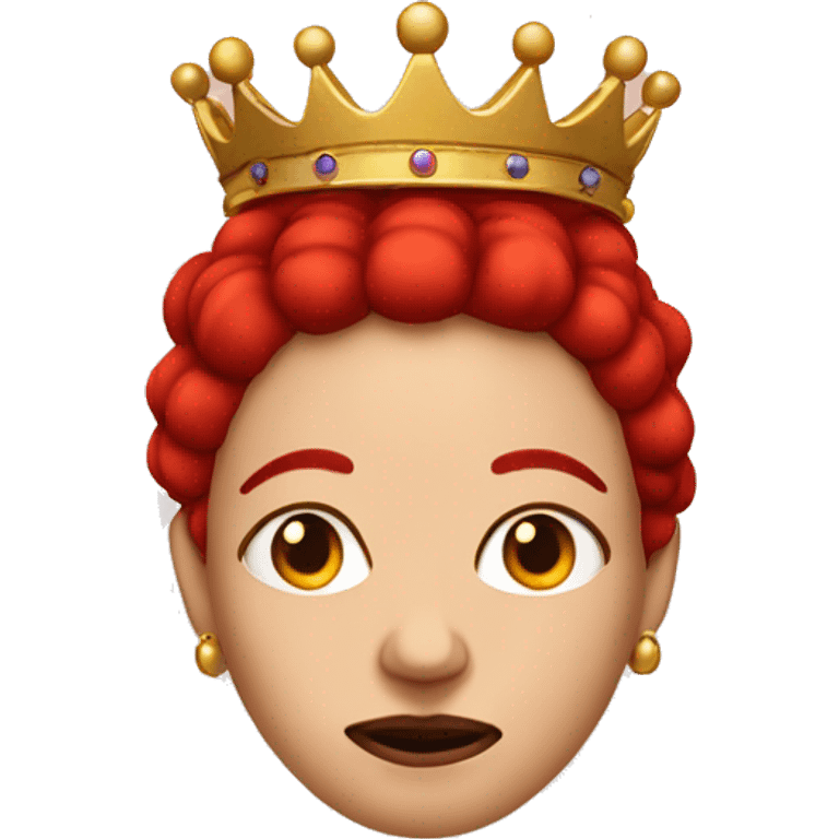 Swelling red face of a queen emoji