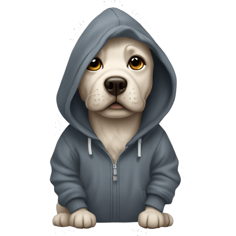 Dog wearing a hoodie ￼ emoji