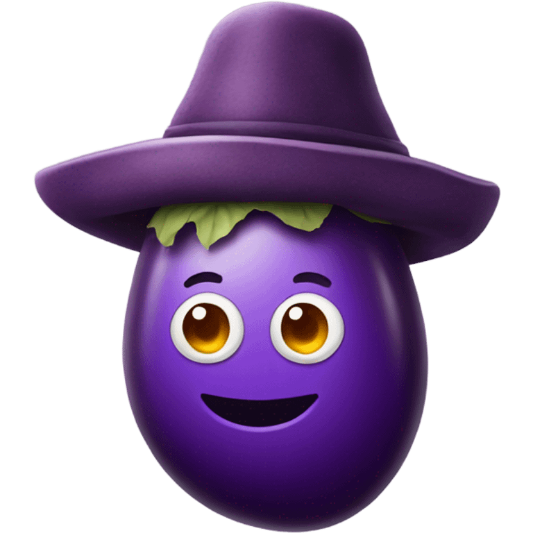 Eggplant wearing a hat emoji