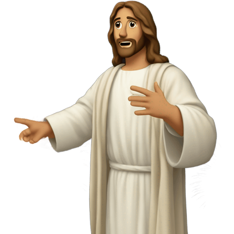 Jesus shooting fireworks for new years emoji