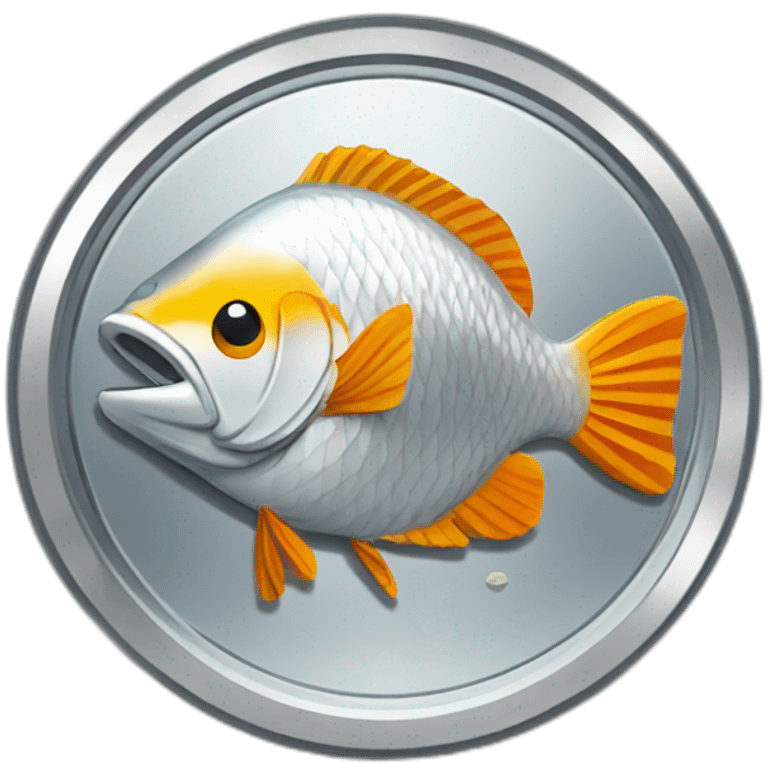 Latvian coin lats with fish emoji