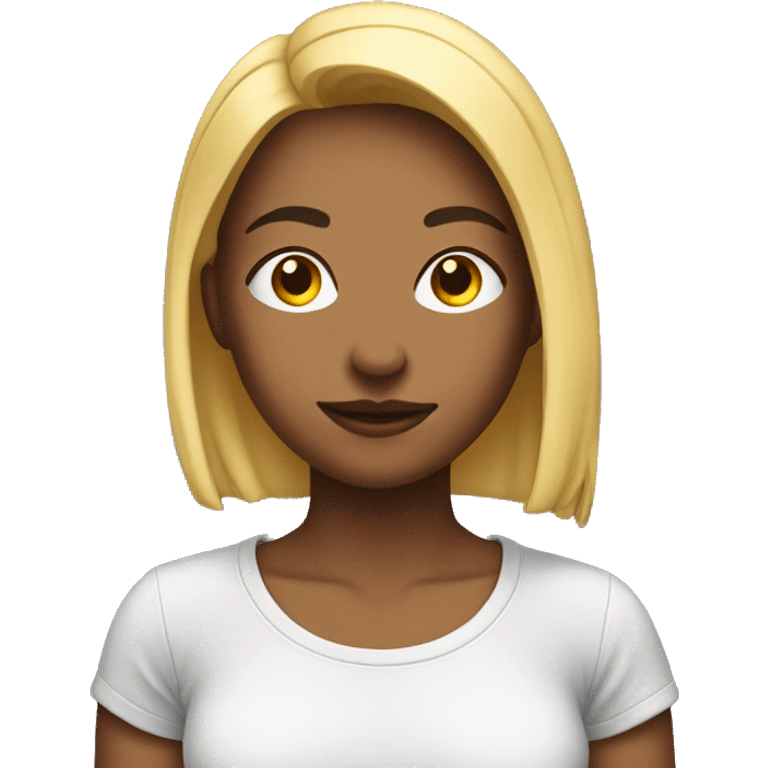 young woman wearing a t-shirt. Show from the shoulders up emoji