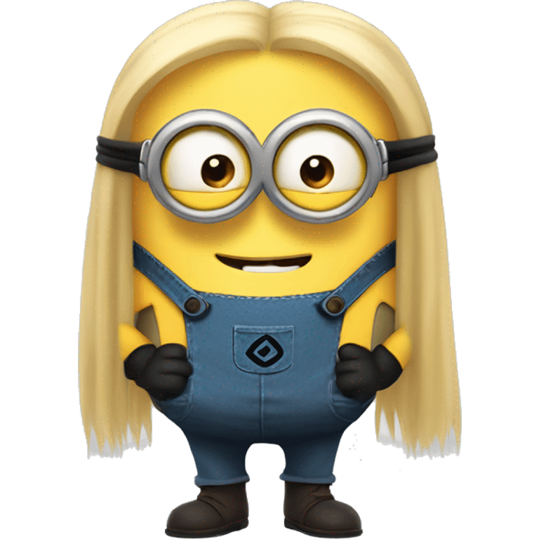 Despicable 4 character mega minion with long light brow hair emoji