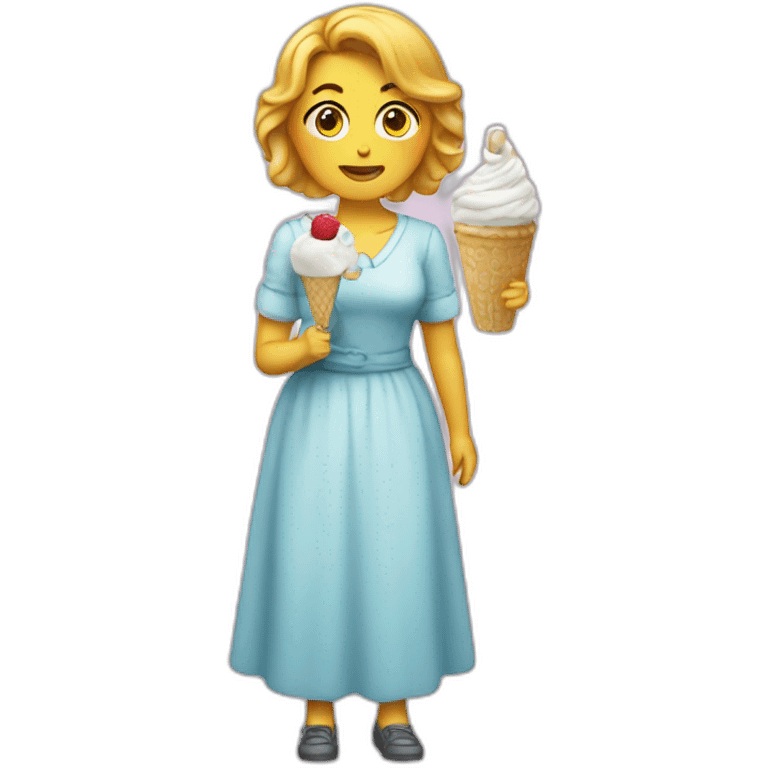 Femme qui suce une glace emoji