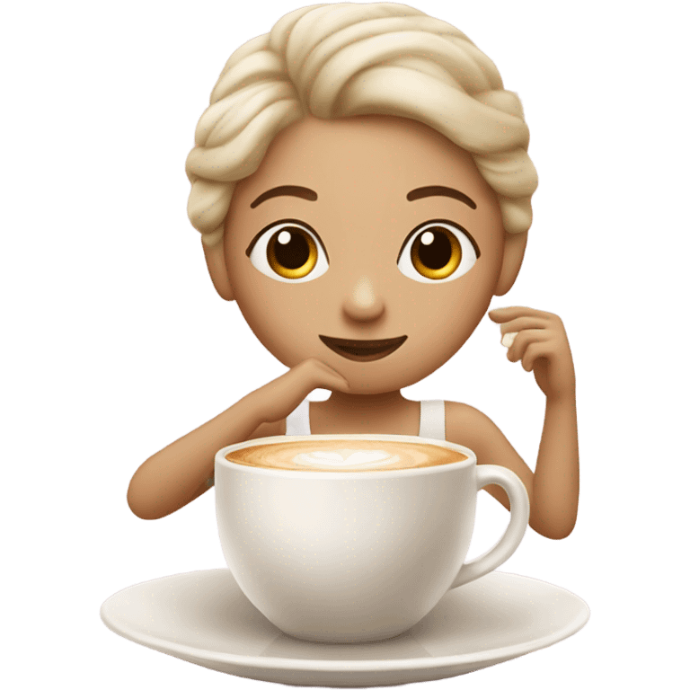 Ballerina drinking latte emoji