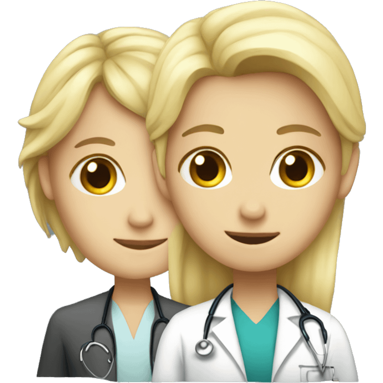 blond girl with a doctor emoji