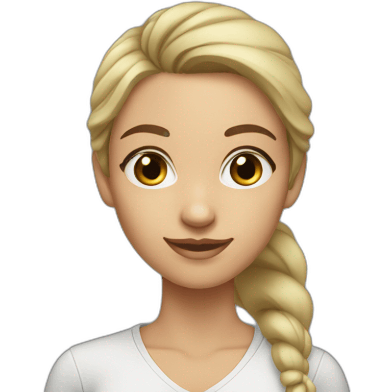 Woman-with-ponytail-grey-eyes-big-forehead emoji