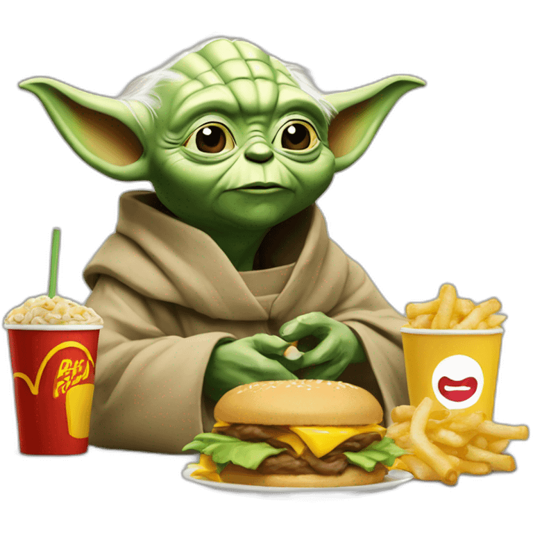 Yoda qui mange mcdo emoji