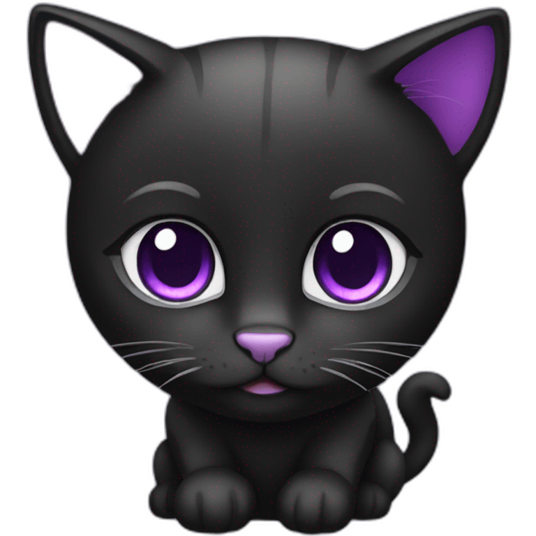 black cute purple cat emoji