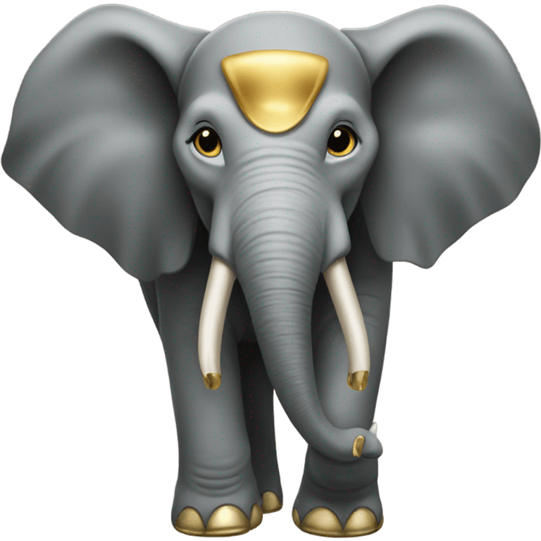 Elephant with gold teeth in mouth  emoji