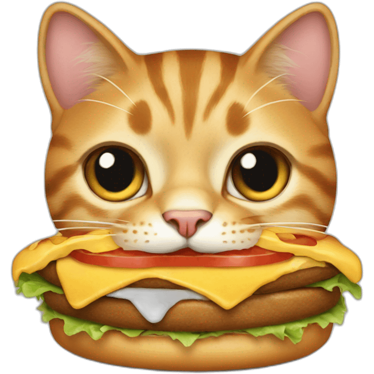 Cat eat burger emoji