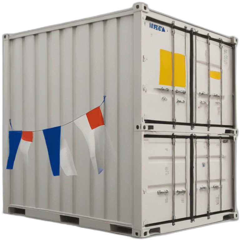 Ikea containr building with flags  emoji