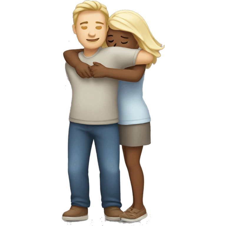 white couple hugging  emoji